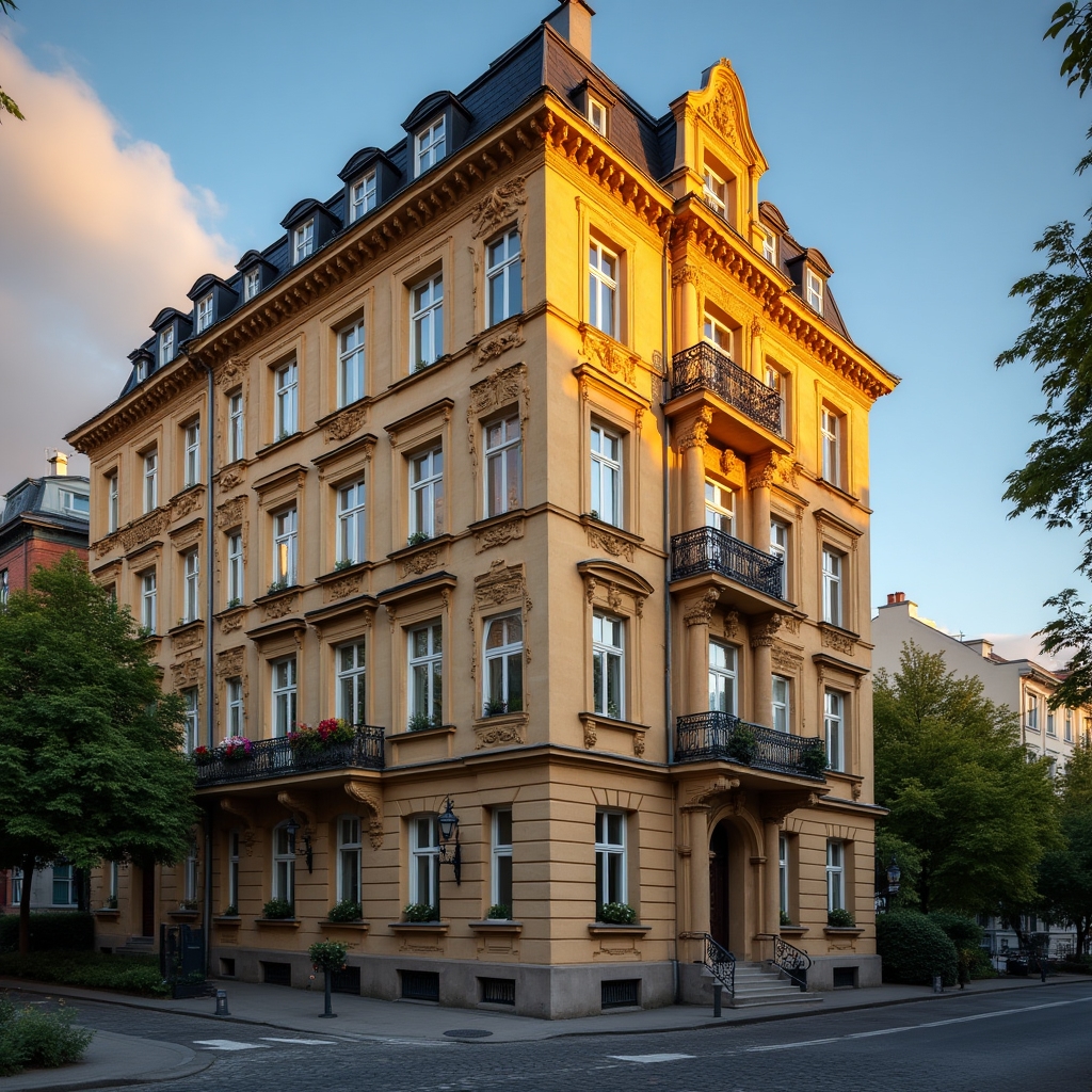 Fassade eines typischen deutschen Mehrfamilienhauses in Hamburg